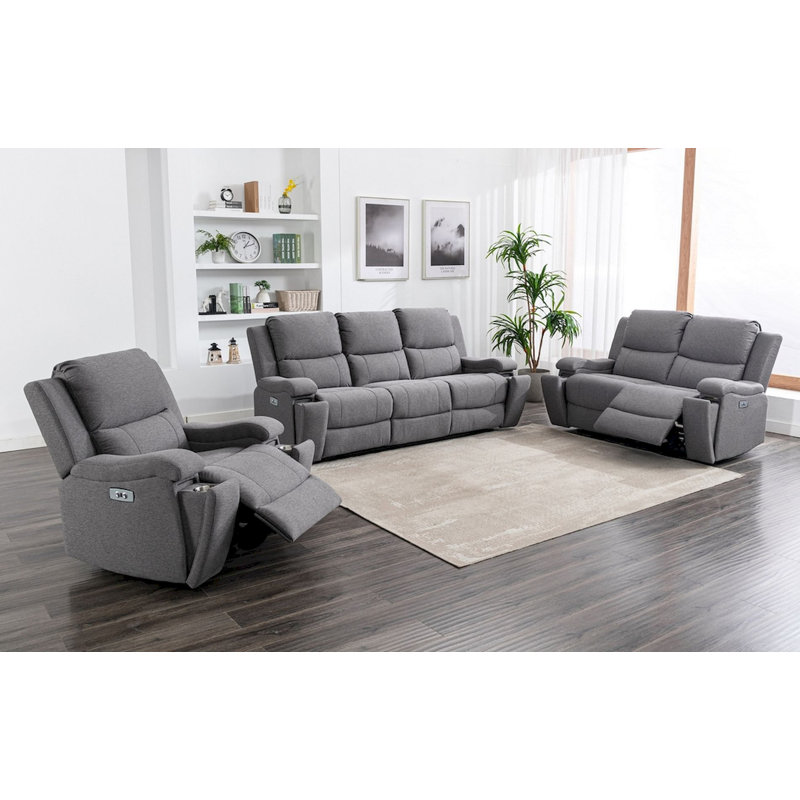 Fauteuil inclinable électrique gris en tissu