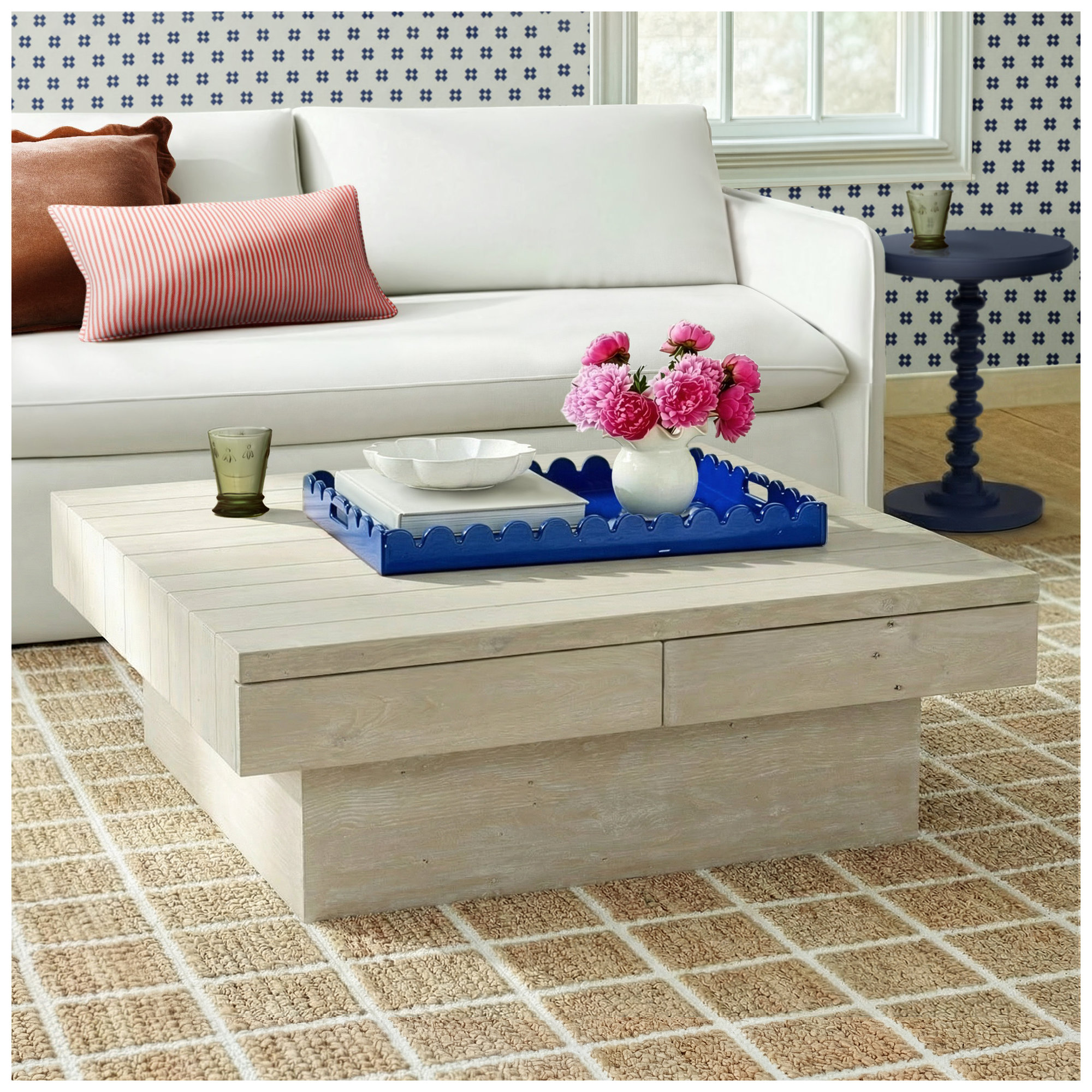 Solid Wood Coffee Table with Storage