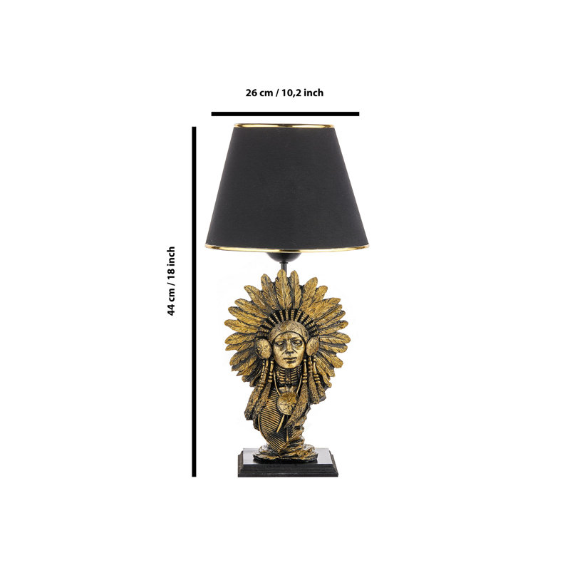 Lampe de table Danyale, Or, Noir