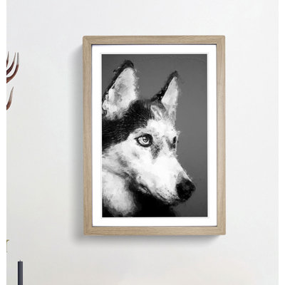 Husky Dog in Abstract - Framed Print