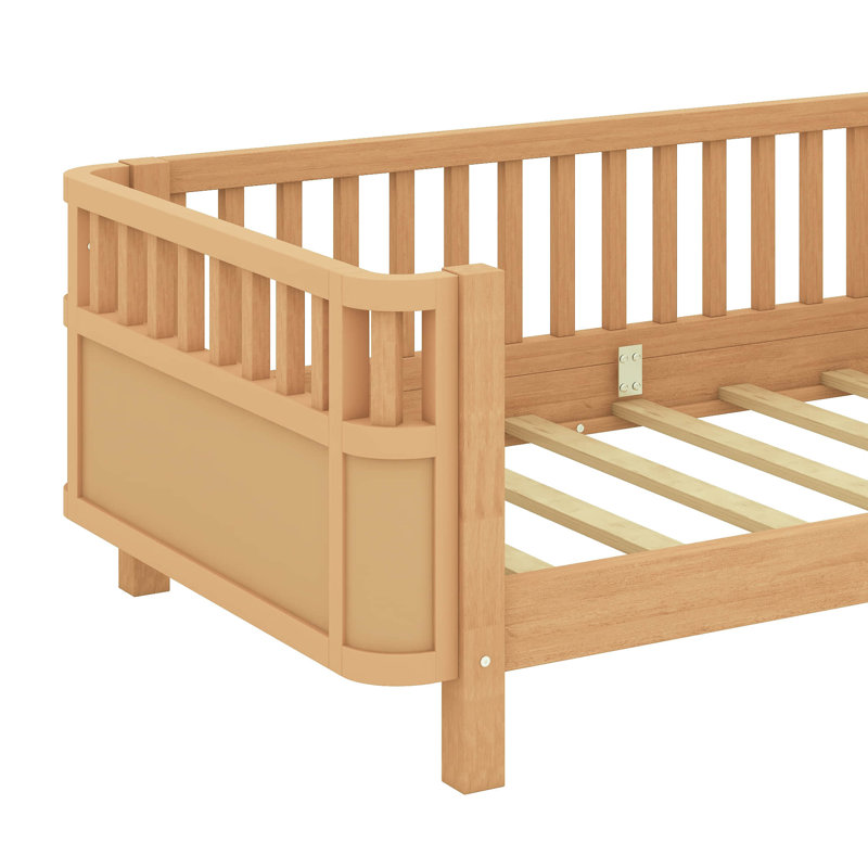 Lit plateforme simple en bois, Naturel, Simple