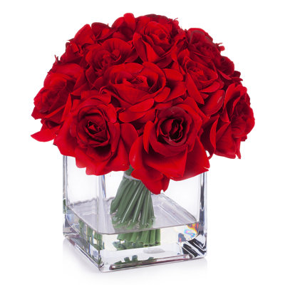 Fabric Rose Arrangement in Vase