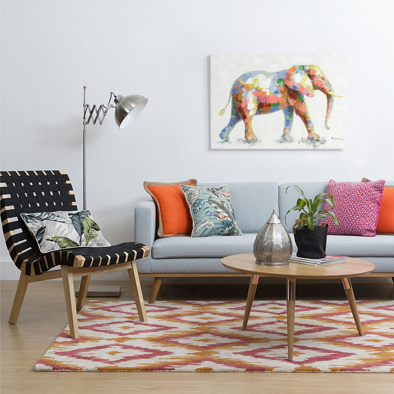 Elephant In Colour by Grant Wood - Wrapped Canvas Painting