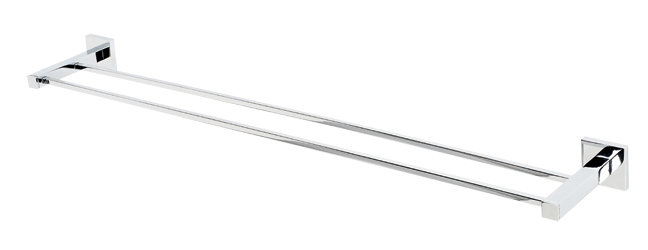 Double Towel Bar, Polished Chrome, 2" H x 32" W x 5.31" D