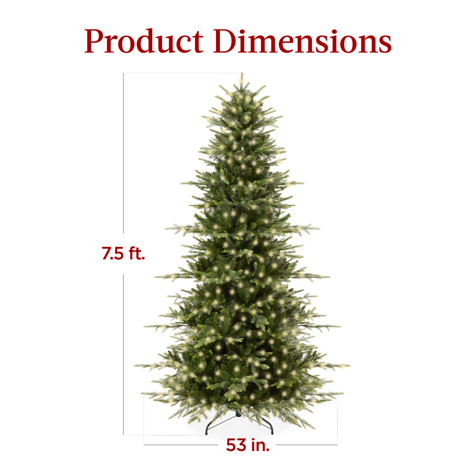 Pre-Lit Fir Christmas Tree, 7.5'
