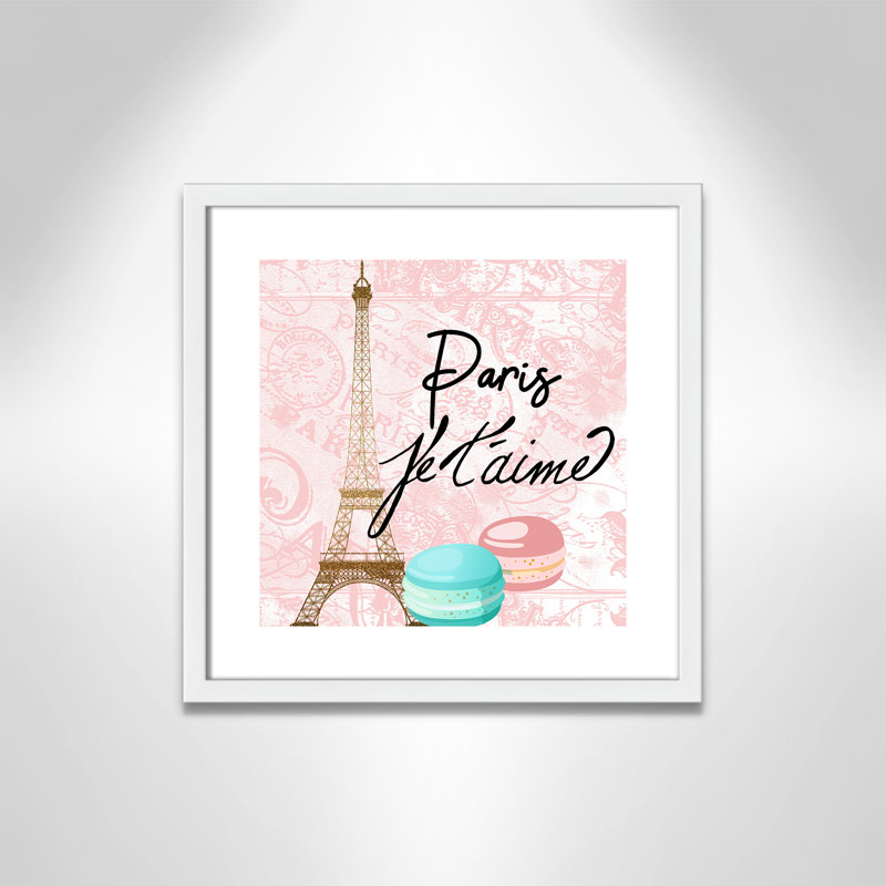 Bonjour paris 1, H 17 po x l 17 po x P 1,19 po, Encadré de boîte blanc