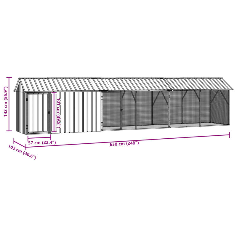 142cm Galvanised Steel Floor Bird Cage