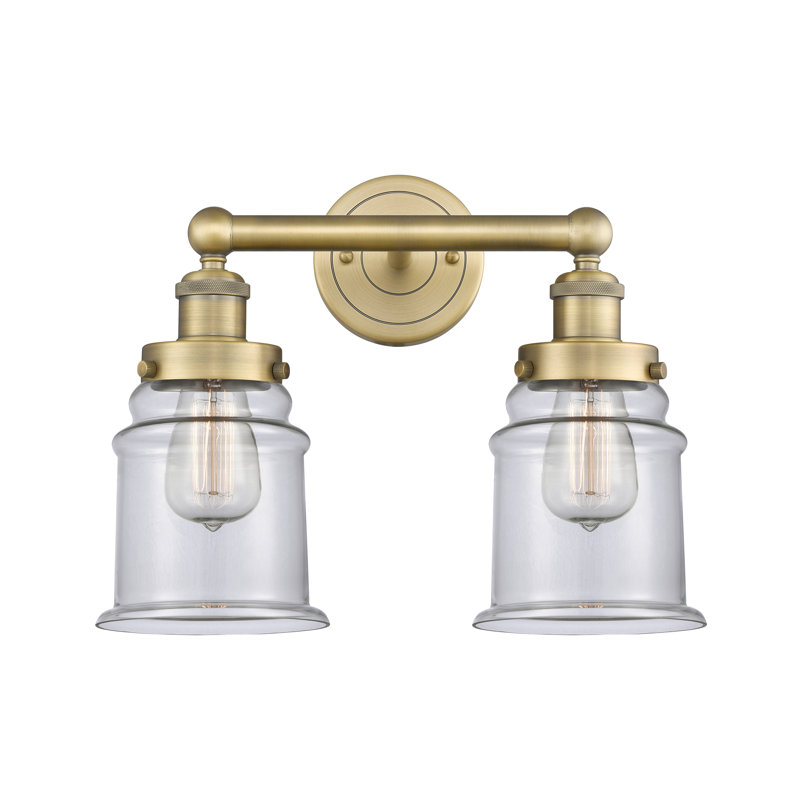 Cailen 2 - Light Dimmable Vanity Light, Clear, Brushed Brass