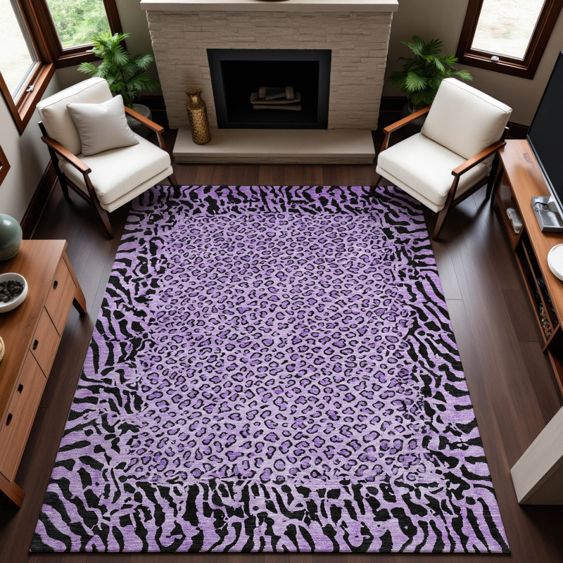 Premium Machine Washable Alvey AMF1230 Animal Skin Rug, Rectangle 3' x5'