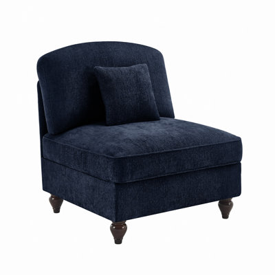 Canapé sans accoudoirs en chenille avec 1 coussin