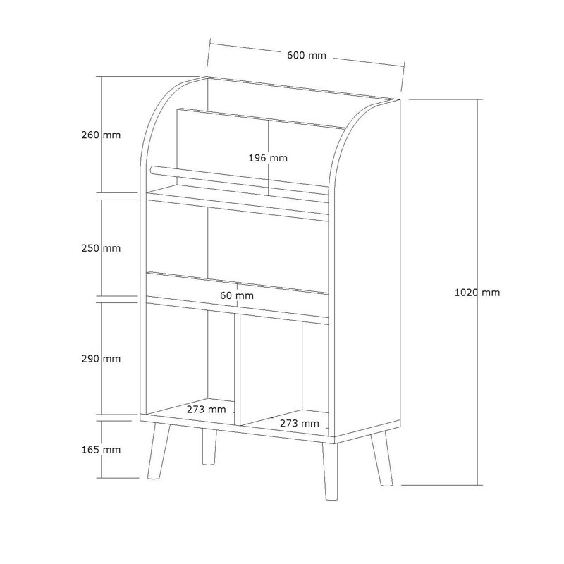 Bibliothèque moderne blanche avec de nombreuses tablettes, 23,6 po x 40,2 po x 11,8 po | 100% panneau de particules enduit de mélamine, épaisseur: 0,7 pouce | Pieds en bois durable, design scandinave élégant, idéal pour le rangement à la maison et au bureau