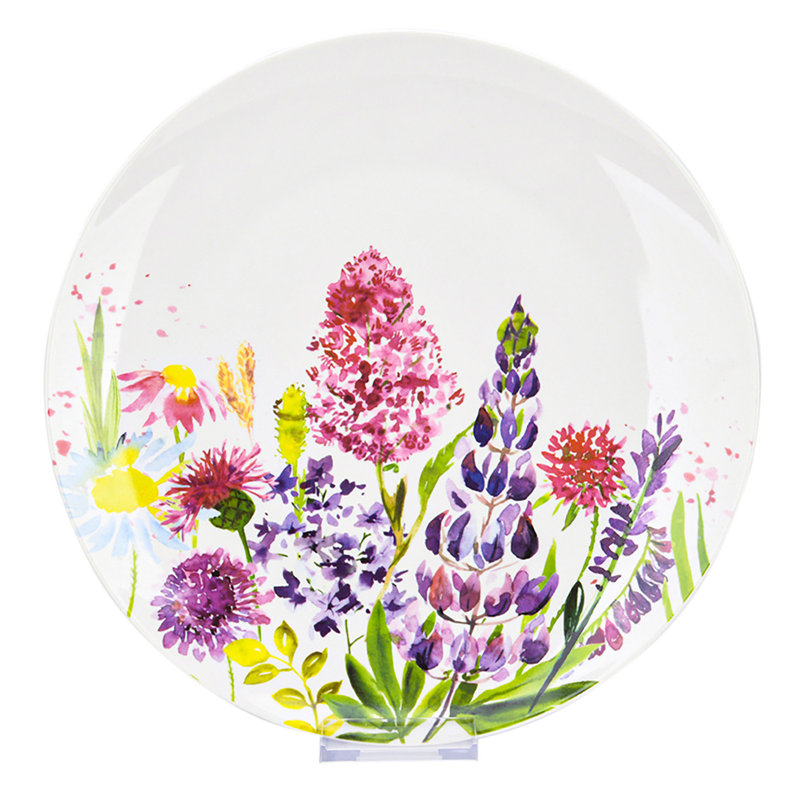 Assiette plate en porcelaine de Chine Summer Aquarelle