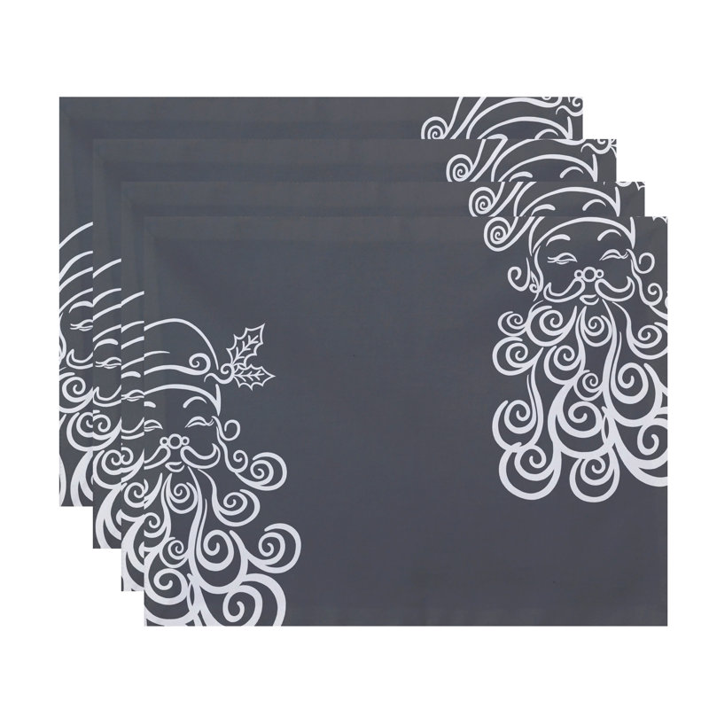 Ensemble de napperons 4 pièces Père Noël, Gris