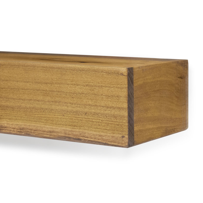 60" Aged Oak Poplar Hollow Farmhouse Fireplace Mantel Shelf