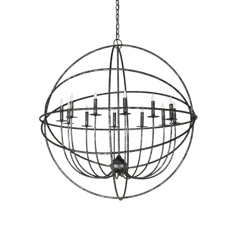 Lustre sphérique unique à 12 lumières