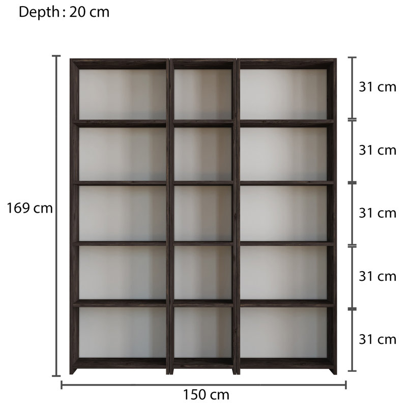 Bibliothèque Bulluck H 66,54 "x l 59,06", Noir