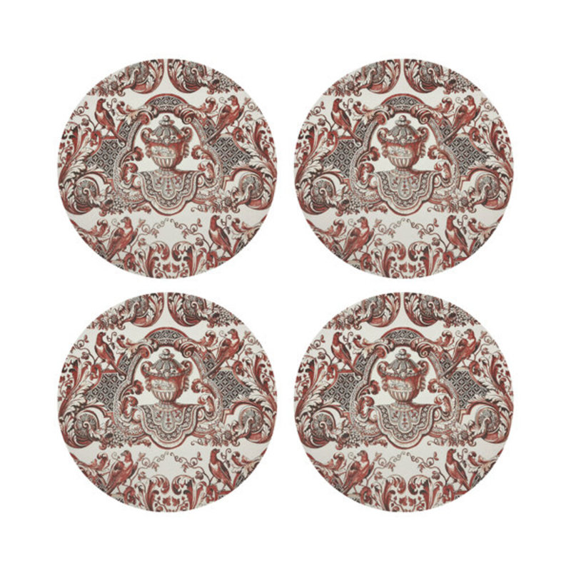 Royal Delft William and Mary Pebble 16" Vinyl Placemat, Red