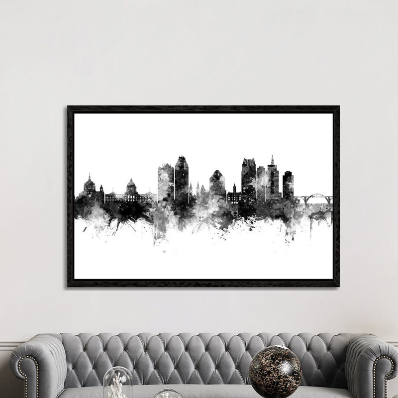 Saint Paul Minnesota Skyline by Michael Tompsett - 1 Piece Wall Art on Canvas, 101.6cm H x 152.4cm W x 3.81cm D