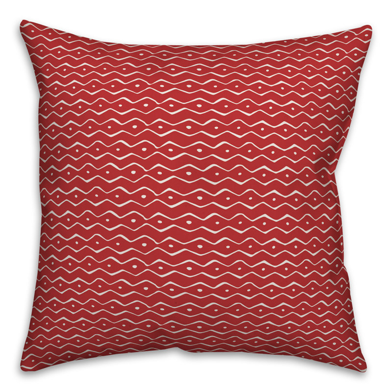  Housse et insert de coussin carré Tally, 16 po x 1 po, Chevron rouge 2