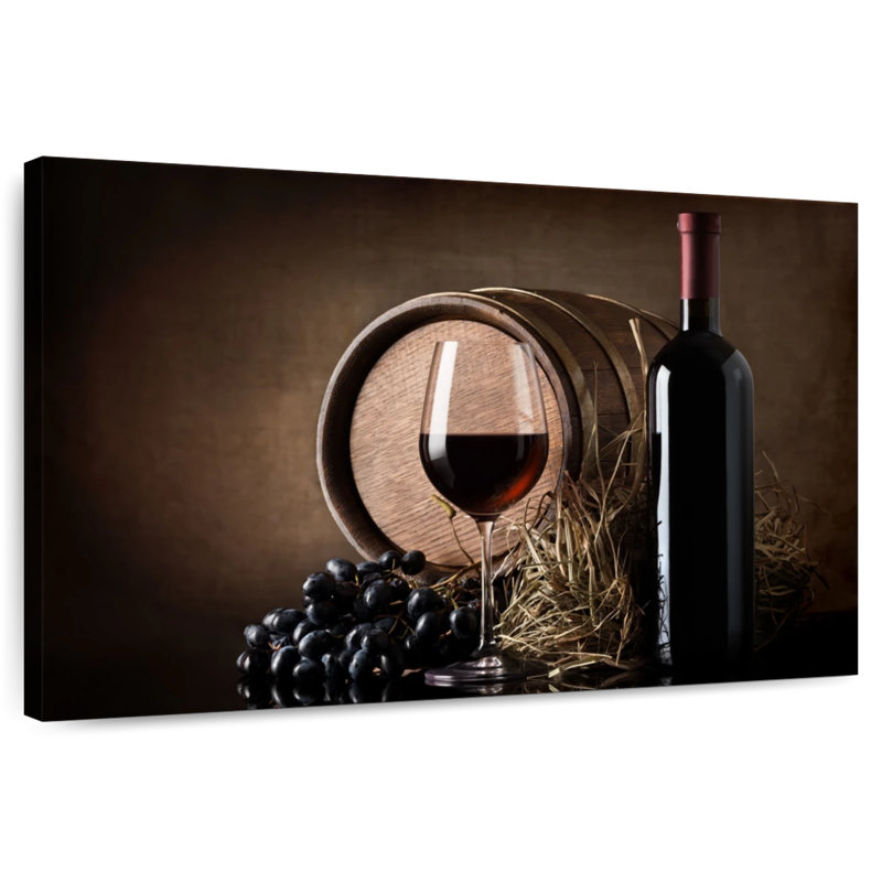 Yarlin Grapes And Wine Barrel, 26" H x 39" W