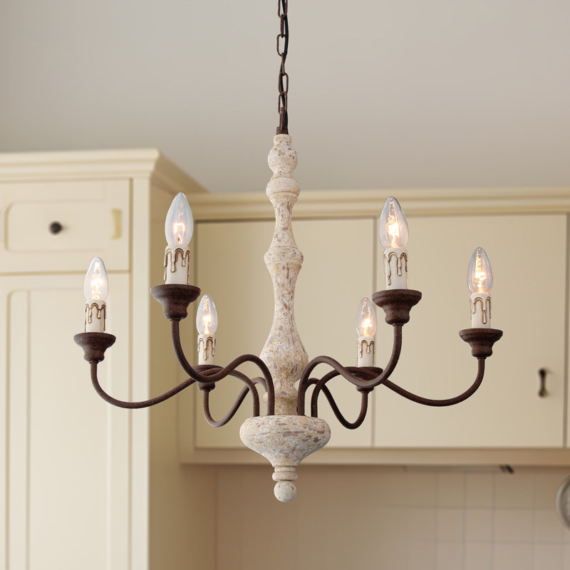Lustre campagnard rétro 6 lumières Tolar Farmhouse 