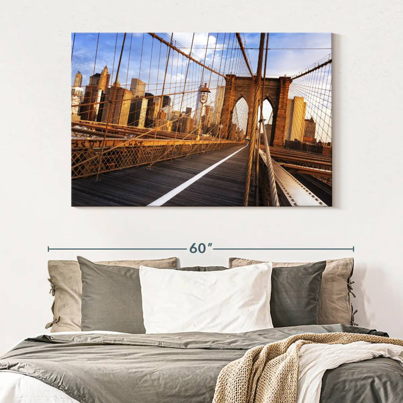 Ravi célèbre pont de Brooklyn, NY, H 34 po x l 51 po