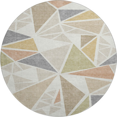 Premium Machine Washable Ketterer AMF1039 Geometric Rug