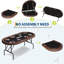 Table de jeu de poker ovale pliable, rails rembourrés avec porte-gobelets, 8 joueurs de 72 po, conception portable pour la salle de jeux-122499606