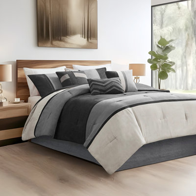 Ensemble d'édredon en microsuède 7 pièces Kimberly