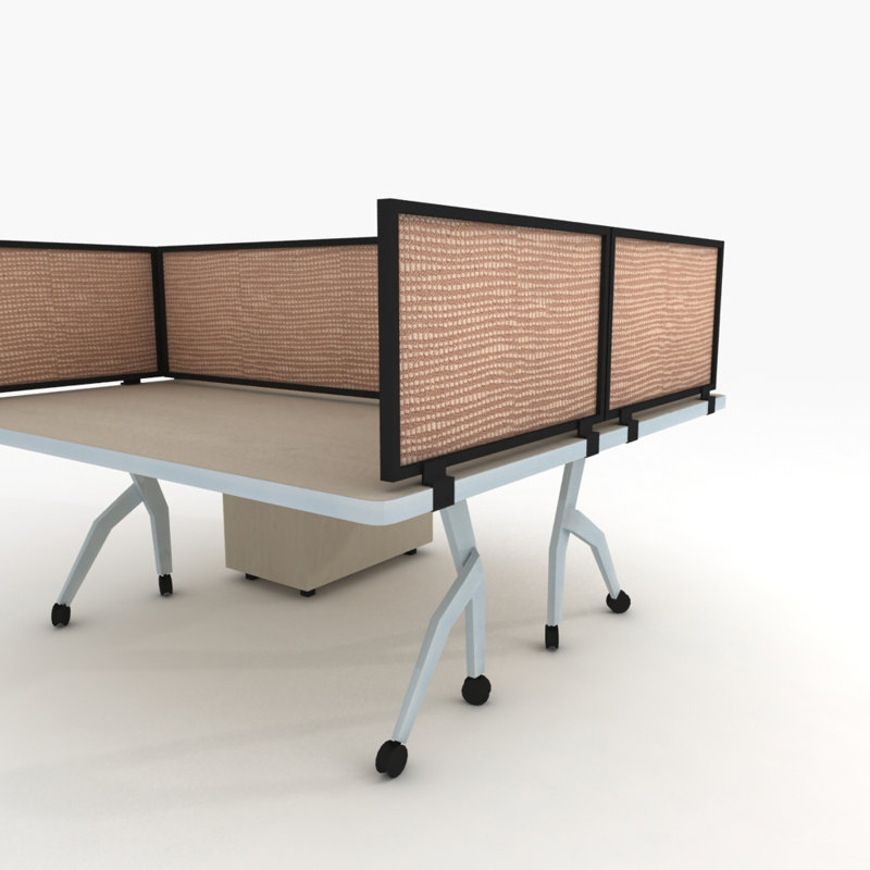 Panneau d'intimité acoustique fixé au bureau, Terra, Noirci, H 18 po x l 72 po x p 0,63 po