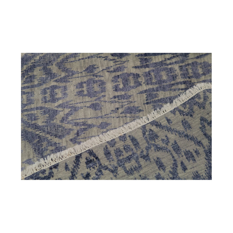 Hand Woven Wool Ikat Area Rug
