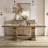 Vitti Farmhouse  Rectangular 86'' L x 38''W Trestle Dining Table  Solid Wood Desktop with 2 Drawers-93602424