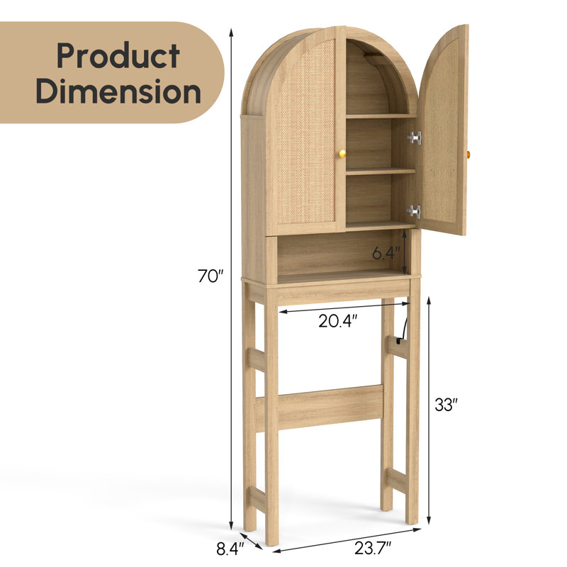 Armoire de rangement au-dessus de la toilette pour salle de bain