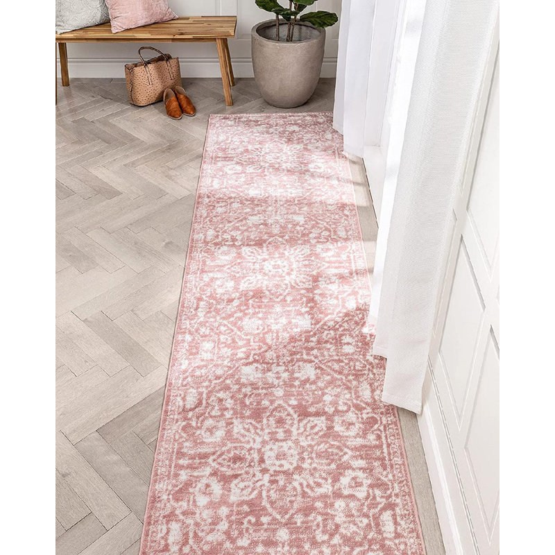 Tapis rose Anyssia Dazzle, Tapis de couloir 2 pi 7 po x 9 pi 10 po