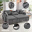 3 Seater Linen Sofa Bed-374718809
