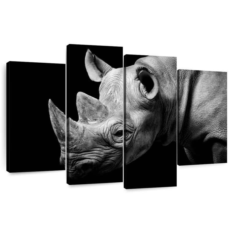 Rhino In Monochrome, 22" H x 36" W