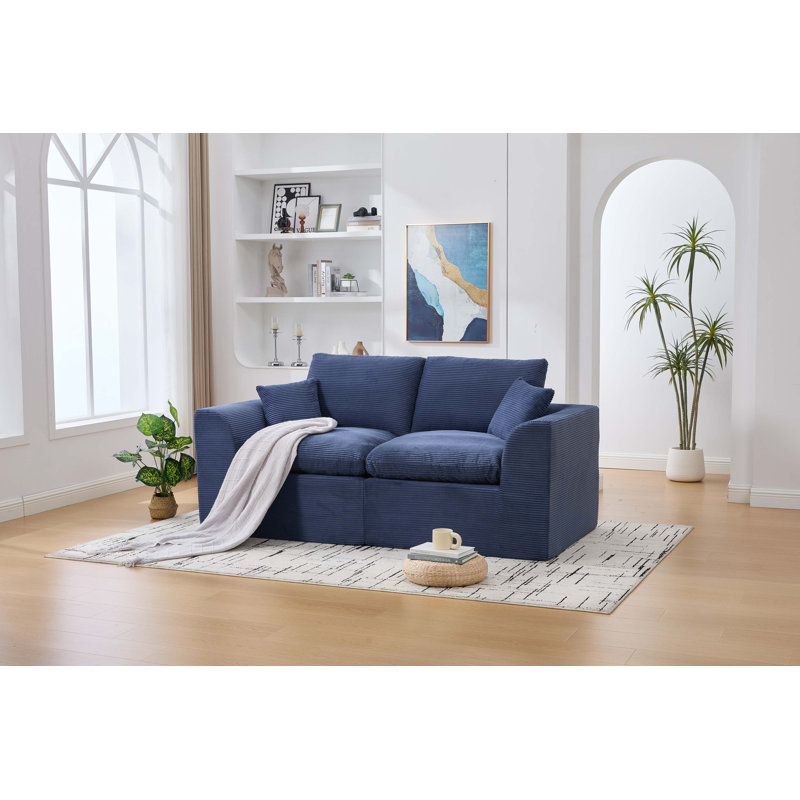 Canapé modulaire modulaire Cloud Couch, canapé moderne Comfy Cloud, 2 places avec housses de coussin Mobilier amovible pour le salon, la chambre à coucher, les appartements, les dortoirs, aucun assemblage requis