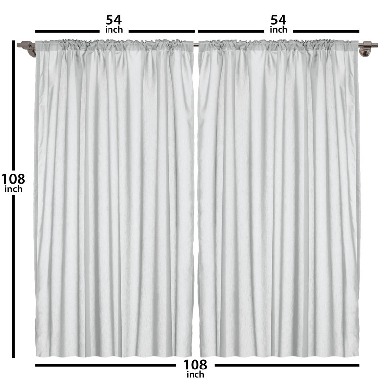Semi Sheer Curtain Pair, 54" W x 108" L