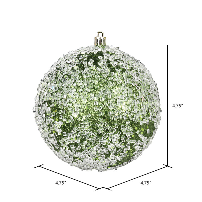 Ornement boule scintillante, H 4,75 po x l 4,75 po x P 4,75 po, Vert mousse, 4