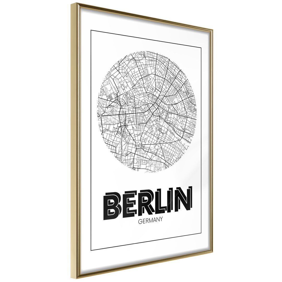 Gerahmtes Poster City Map: Berlin (Round)