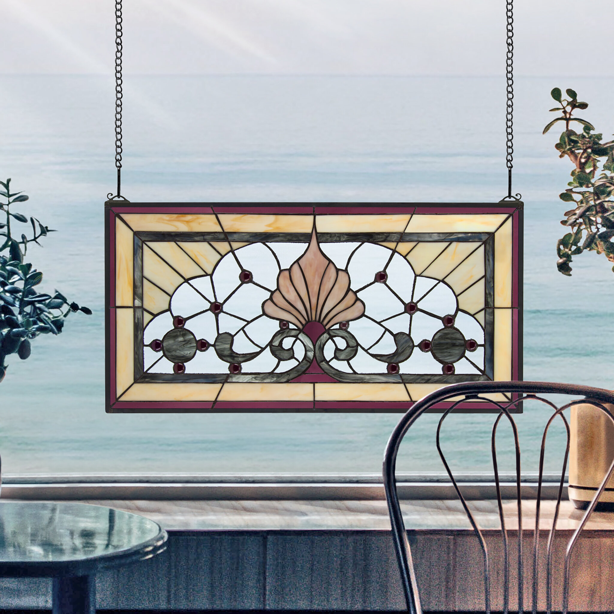 Design Toscano Victoria Lane Tiffany-Style Window Panel & Reviews | Wayfair