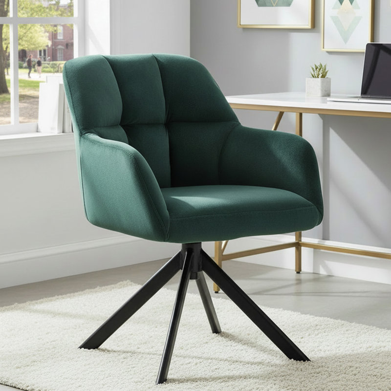Wade Logan® Almedin Fabric Task Chair, Green Velvet