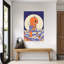 Pumpkin Head Moonlit Night Whimsical Abstract Contemporary Autumn Landscape Wall Art Print 1 Piece Wrapped Canvas Wall Art-1601050141