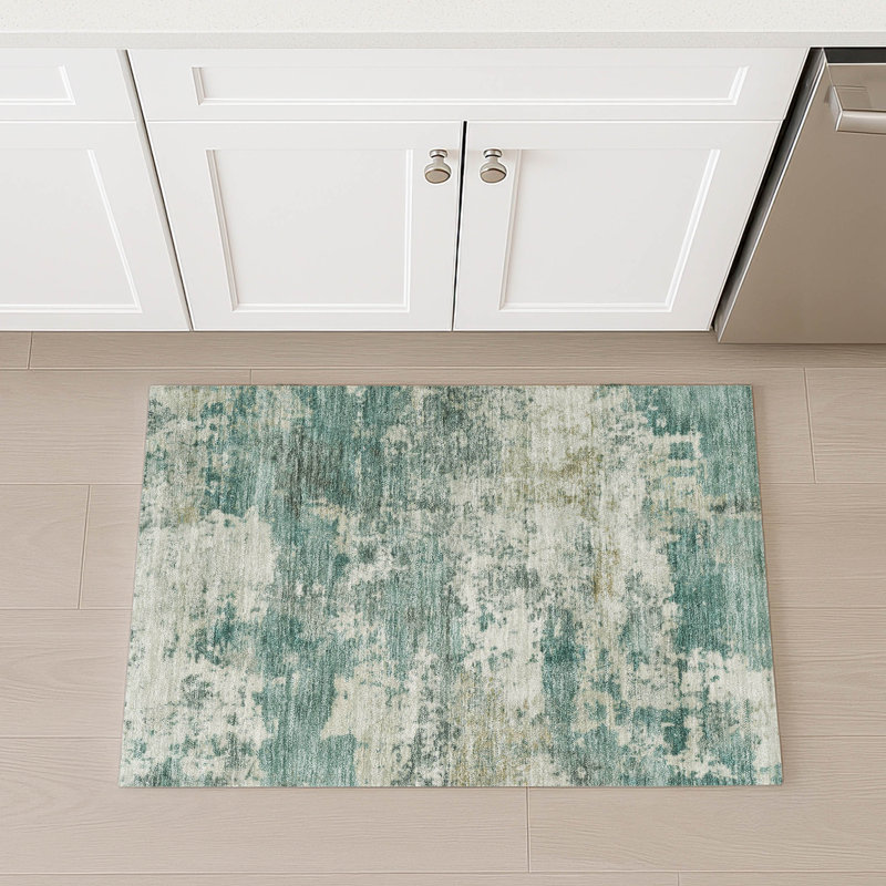 Machine Washable Indoor/Outdoor Wagenen ACN2366 Abstract Rug, Rectangle 1'8" x 2'6"