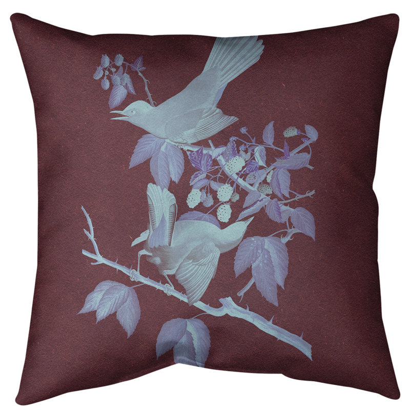 Housse de coussin en fausse oiseau pour chat, Marron / bleu ciel, 18 po x 18 po