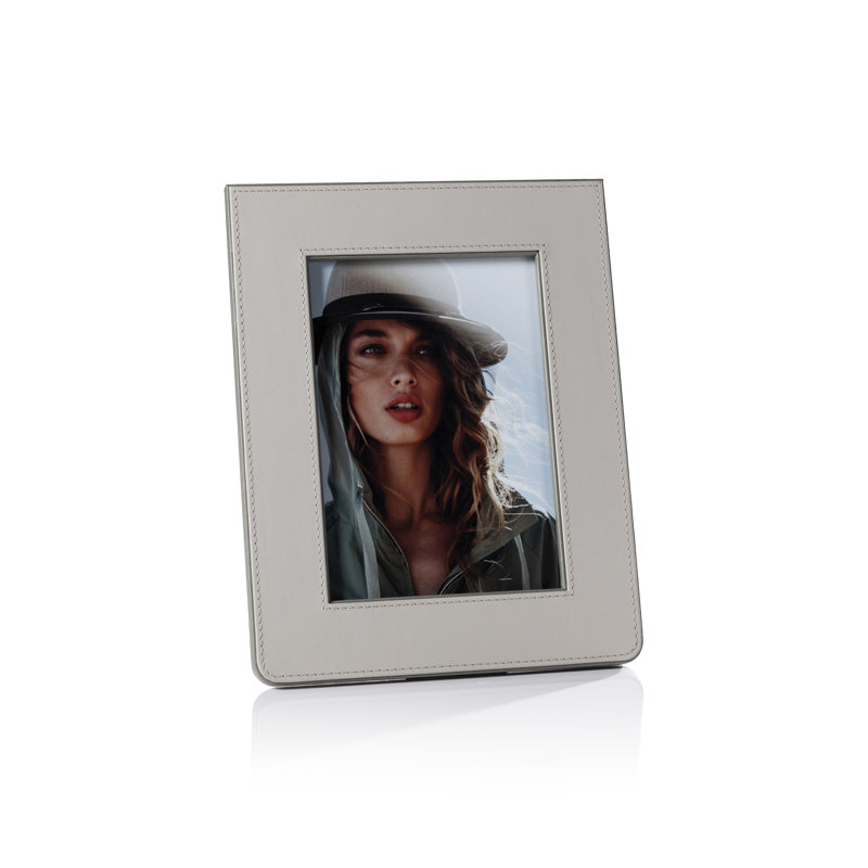 Cadre photo en cuir Raffia, 5 po x 7 po, Gris