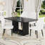 Ensemble de table et de chaises. MDF à motif de marbre-2042083502