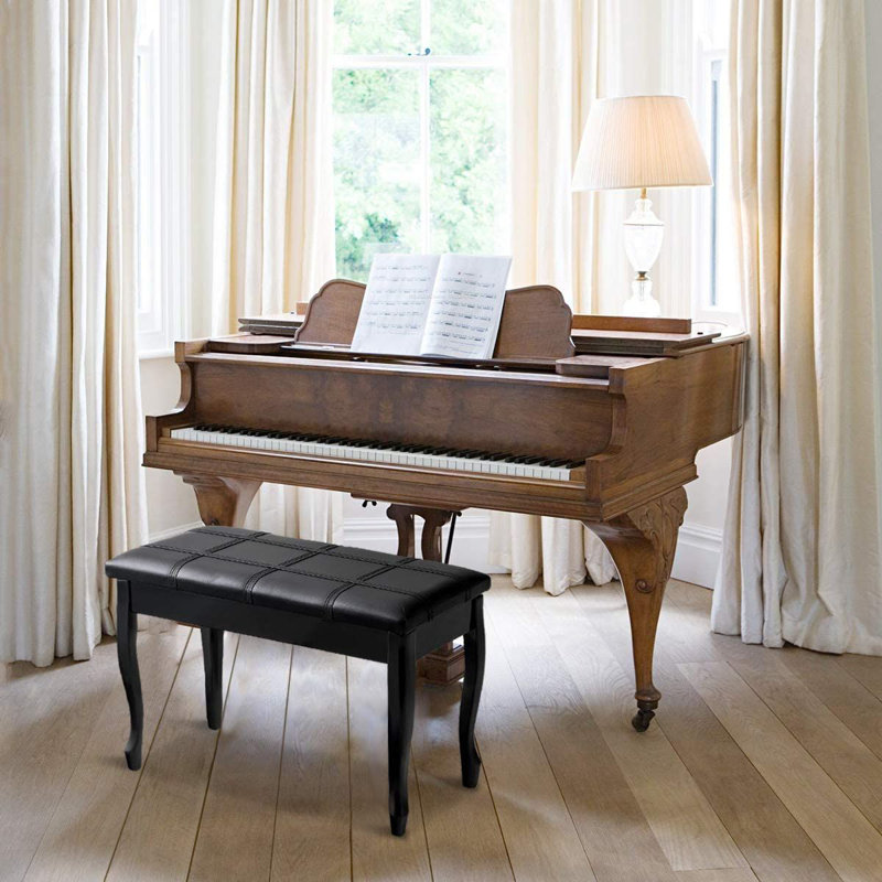 Banc de rangement en similicuir, Noir