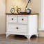 Table de bout haute 22,6 po, table de bout robuste en bois de style rétro avec 3 tiroirs