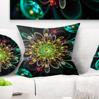 Coussin de fleurs en fractale brillante perfect